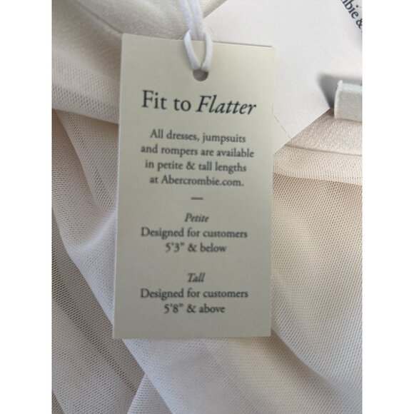 Abercrombie & Fitch Cream Drape Bodycon Mini Dress XL | Elegant Long Sleeve Ruch - Picture 8 of 11